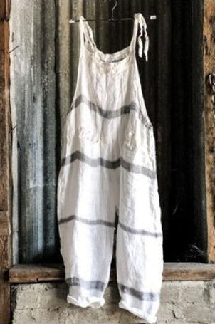 Stripe Sleeveless Casual Jumpsuit